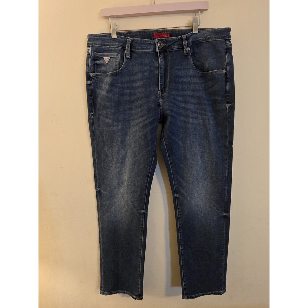 Guess Vermont Slim Mens Jeans Dark Wash Denim Stretch T4BJ20 D5MV0 Size 36